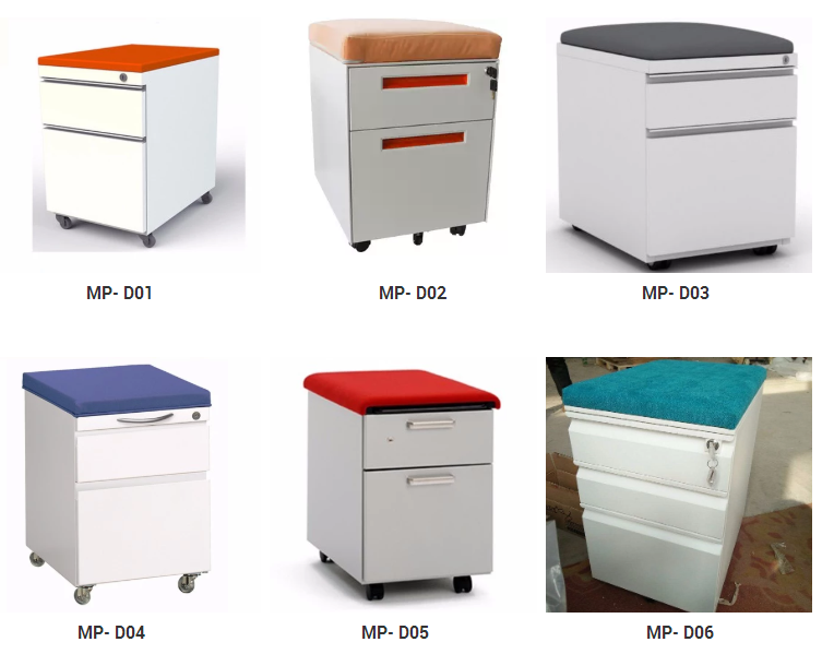 China Supplier Factory Price High quality Office Equipment Steel Storage Cabinets 3 Drawer Metal Mobile Pedestal With Wheels