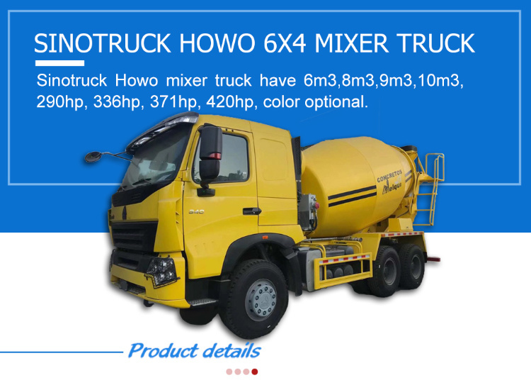 Sinotruk Hydraulic Discharge Heavy Duty 6X4 Used Mining Concrete Mixer Truck Cement Mixing Truck