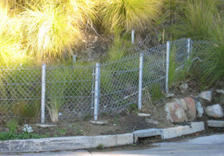 Chain link fence for hillside 