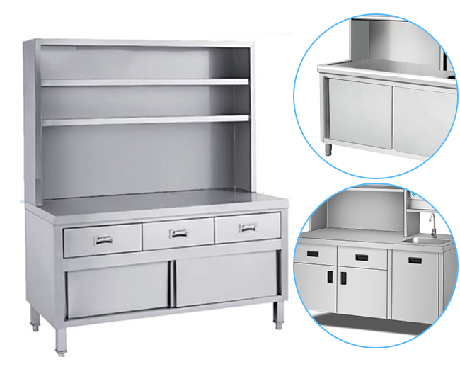 Wine Milk Bar Stainless Steel Catering Equipment Sink Table Three Drawer Tea Cabinet With Water Heater For Hotel