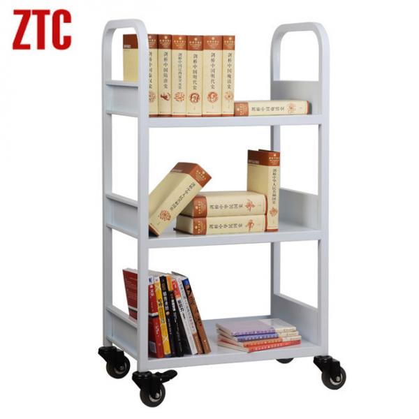 Library Book Cart Mobile Metal Bookshelf With Wheels Rca 3s Lib01