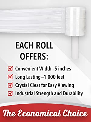 industrial strength, durable, long lasting, convenient, clear stretch wrap