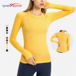 10 Colors Long Sleeves Seamless Tummy Control Womens Gym T Shirts