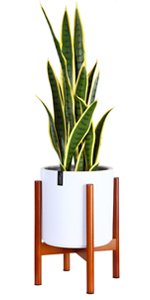 artificial plant tree ceramic planter pot wood plant stand seagrass basket