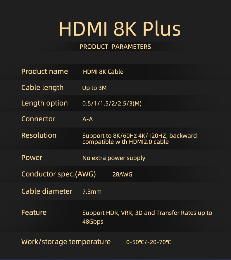 1M 0.5M 60Hz 4K Kable Cabo Kabel Ultra High Speed Optical 3M 48Gbps Aoc Cable Hdmi 21 8K