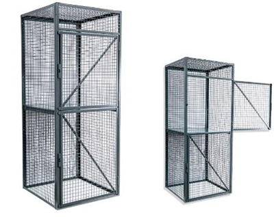 Workshop Durable Wire Utility Cart, One Flat Shelf Steel Wire Security Cage
