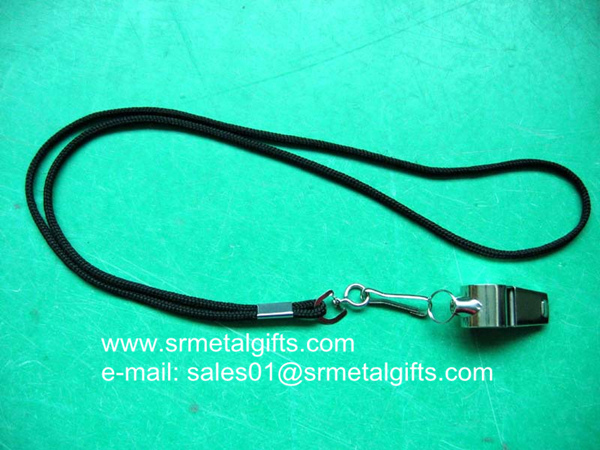 metal whistle with rope lanyard for sale