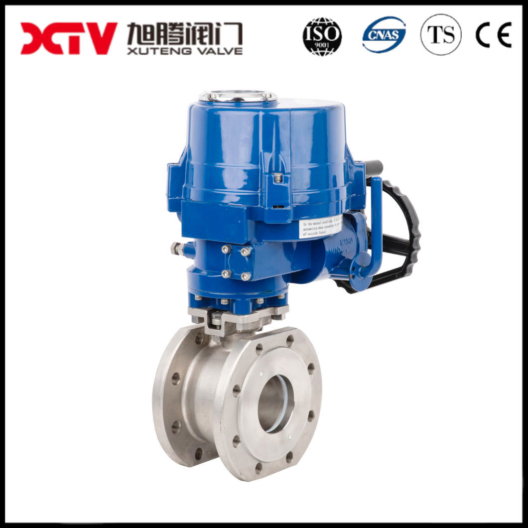 Motor Operated Wafer Flange V Ball Valve with Electric Controller