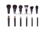 Private Label Makeup Brushes Set 12Pcs Synthetic Cosmetic Brushes Wood Handle