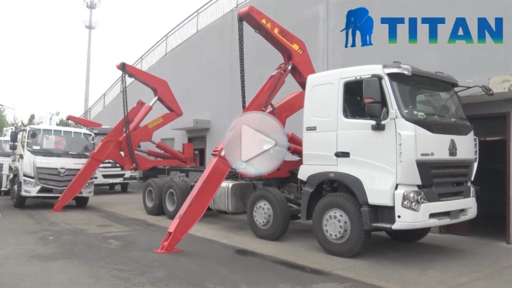TITAN side loader trailer 20ft container hammar lift trailer truck for sale