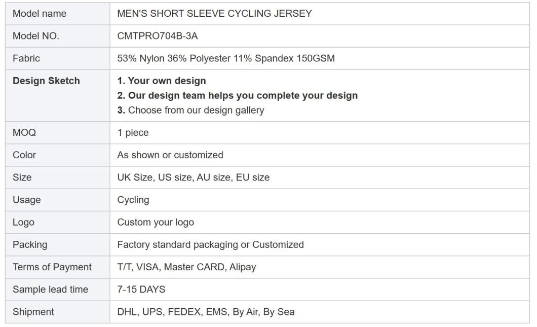 Custom Made High Quality Cycle Shirts Men Cycling Jersey Reflective Logo Bicycle Clothing Cycling Wear Tops