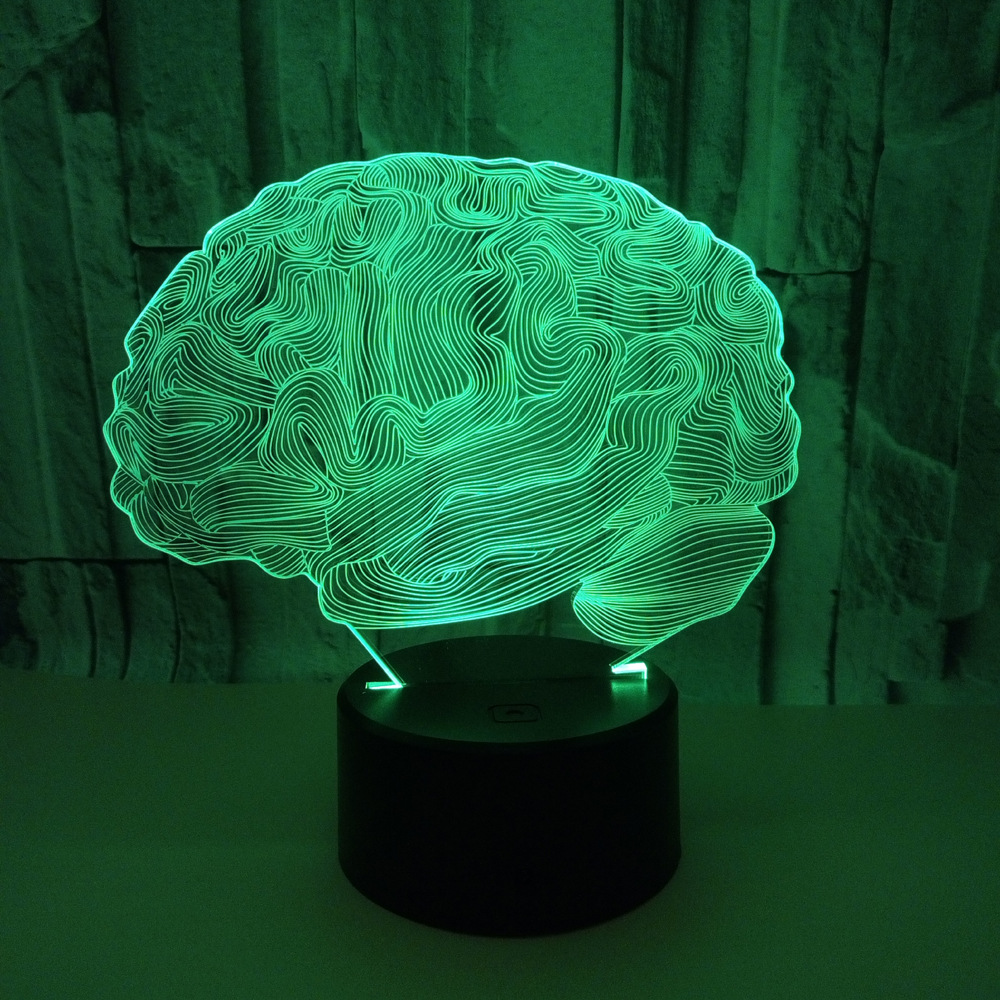 Brain shape colorful 3D visual night lights LED colorful lights 3D touch lights Creative color desktop night light