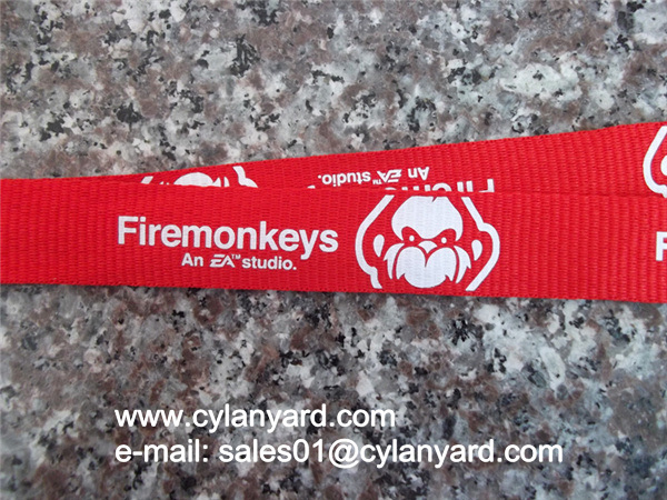 print Red lanyard with release buckle
