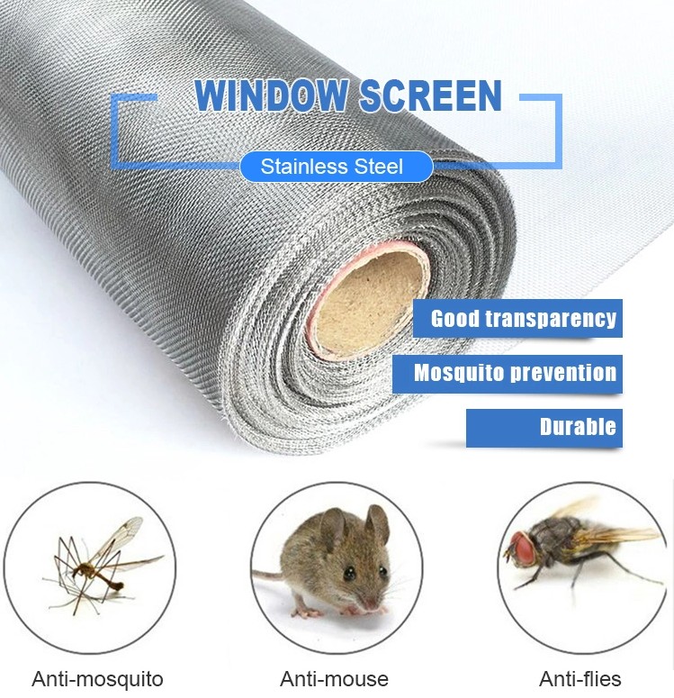 plain woven stainless steel insect screen
