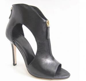 China Health & Beauty Magazine style designers branded  peep toe zipper high heels sandal shoes on sale 