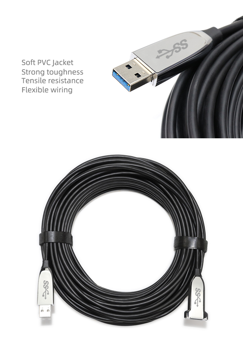 10M Metal Aoc Usb 3.0 Connector Extension Ethernet Kable Kabel Electric Wires Cable Fiber Optic Outdoor