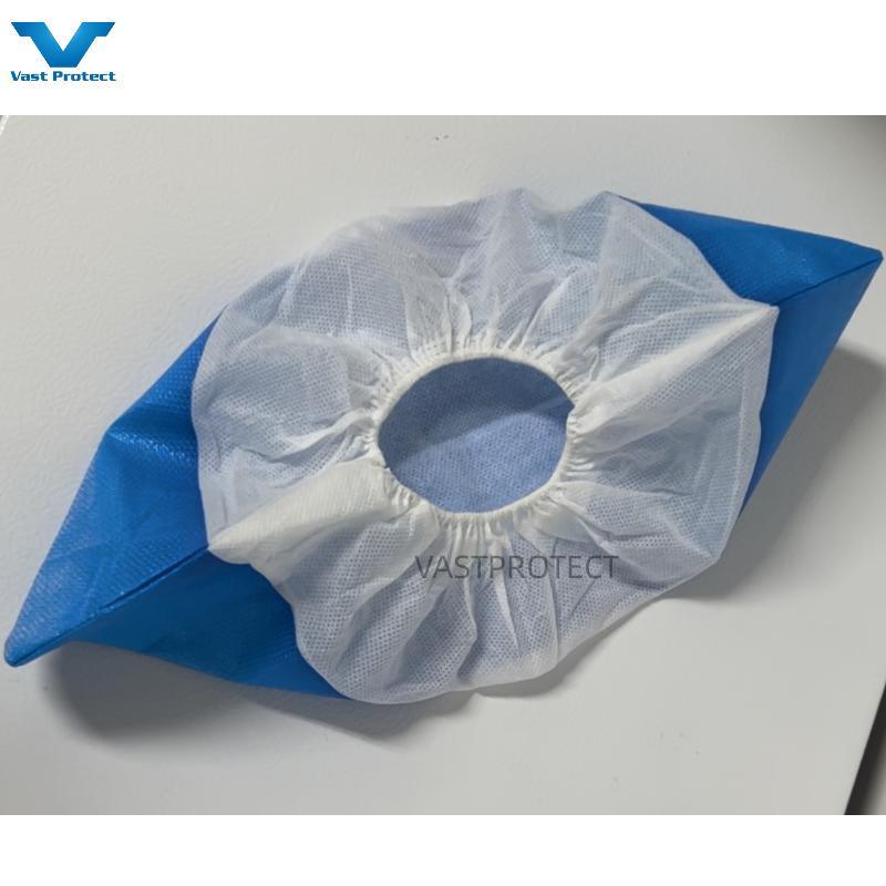 PP+CPE Anti-Slip Blue&White Wholesale Disposable Protection Shoe Cover