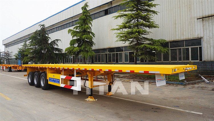 TITAN tri axle 40 foot flat bed trailer 50 ton flatbed semi trailer for sale