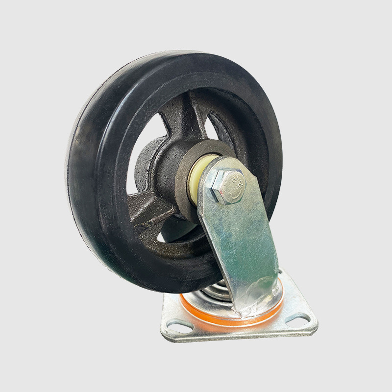 4inch 100mm Heavy Duty Scaffold Double Ball Bearing Black Rubber Iron Steel Core Swivel Caster Wheel
