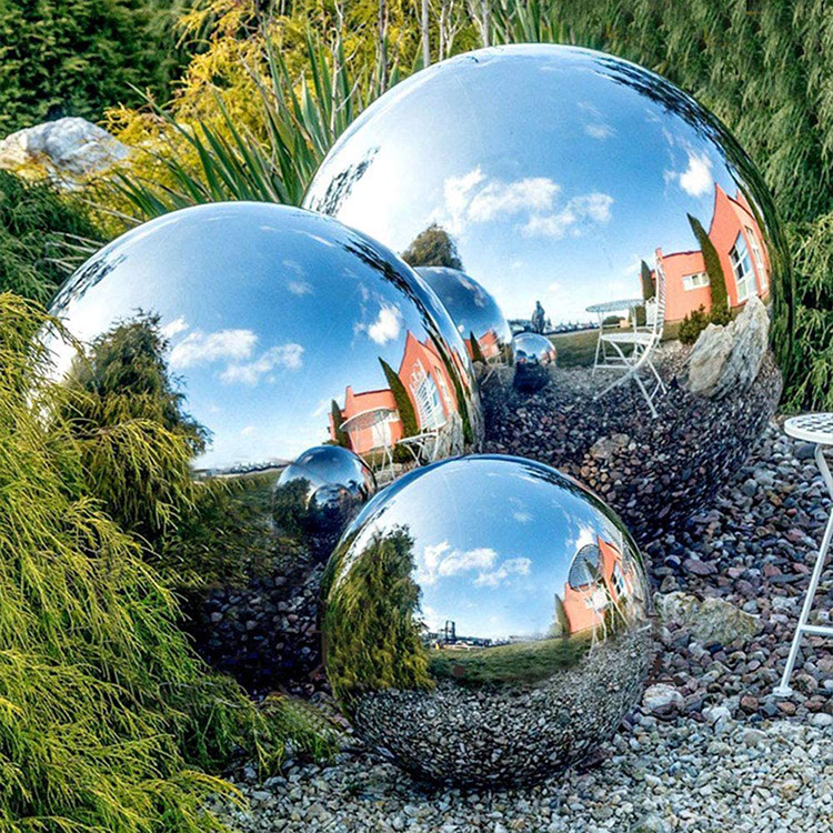 Quality Outdoor Modern Statue Ball Shape Abstract Sphere Stainless Steel Sculpture