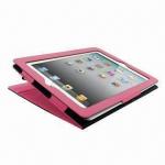 Leather Case in Book Style (Single Stand Function) for Apple's iPad, Different Colors