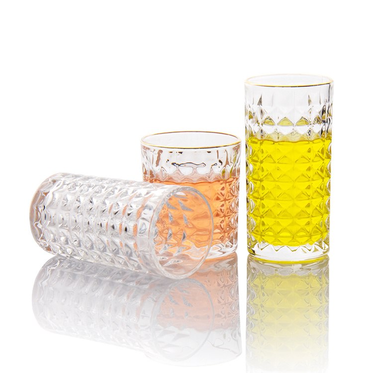 Crystal Striped Whisky Glass Tumbler Cup Personalized Bar Vodka Shot Glasses