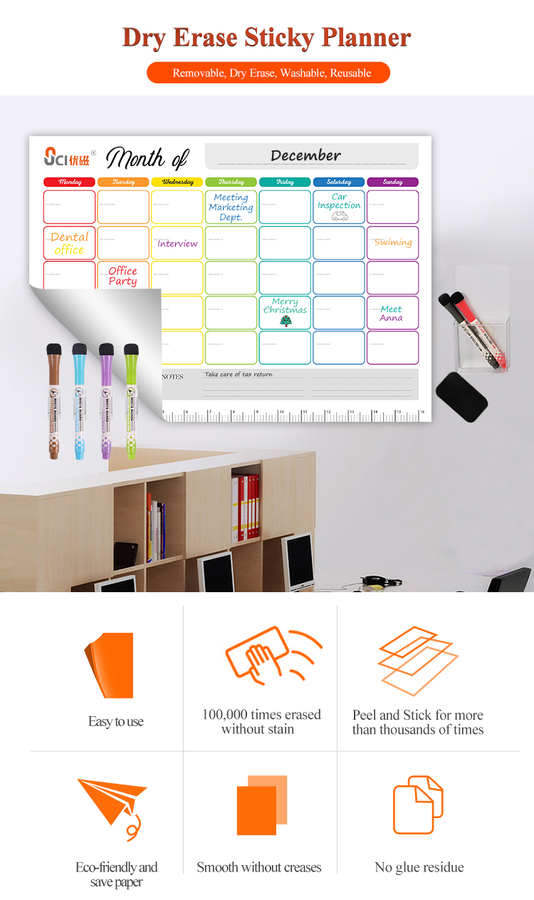 Cute Design Dry Erase Weekly Monthly Planner
