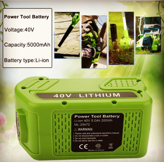 5000mAh Lithium Battery Replacement for Greenworks 29472 29462 G-Max, Fits Greenworks Gmax Tools