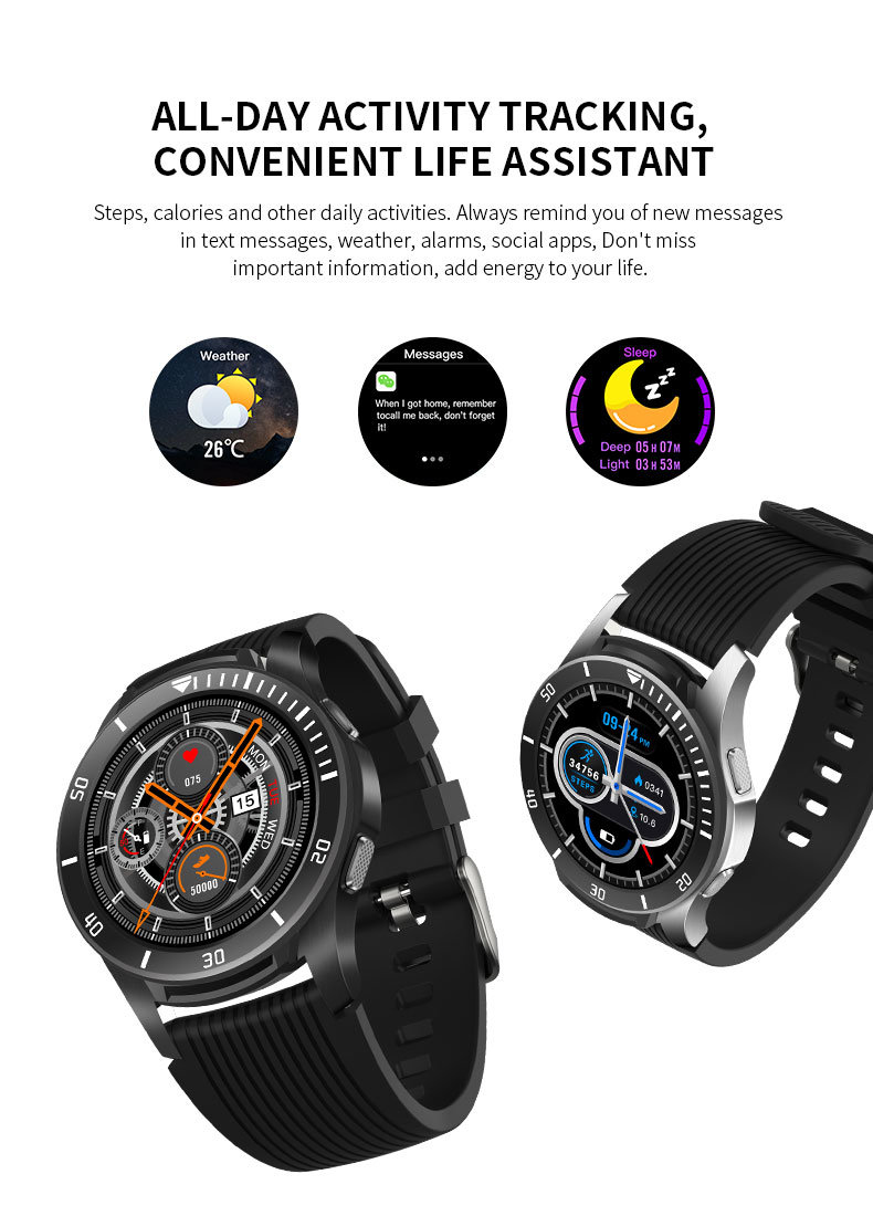 Mechanical Button Gt107 Android Sport Waterproof Watch Silicone Digital Smartwatch NFC