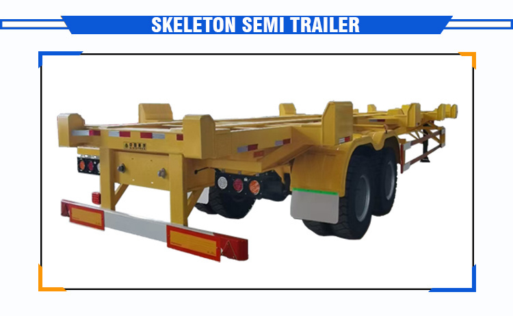 40 Ton 40FT Easy Loading Container Delivery Tri-Axles Skeleton Trailer