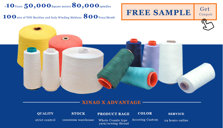 XINAO X Recycled Polyester Spun Yarn Dyed Polyester Sewing Thread Wax