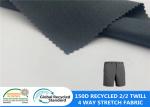 92% Recycled Polyester 8% SP 150D 2/2 Twill Thick 4 Way Stretch Fabric 226GSM Waterproof Outdoor Fabric