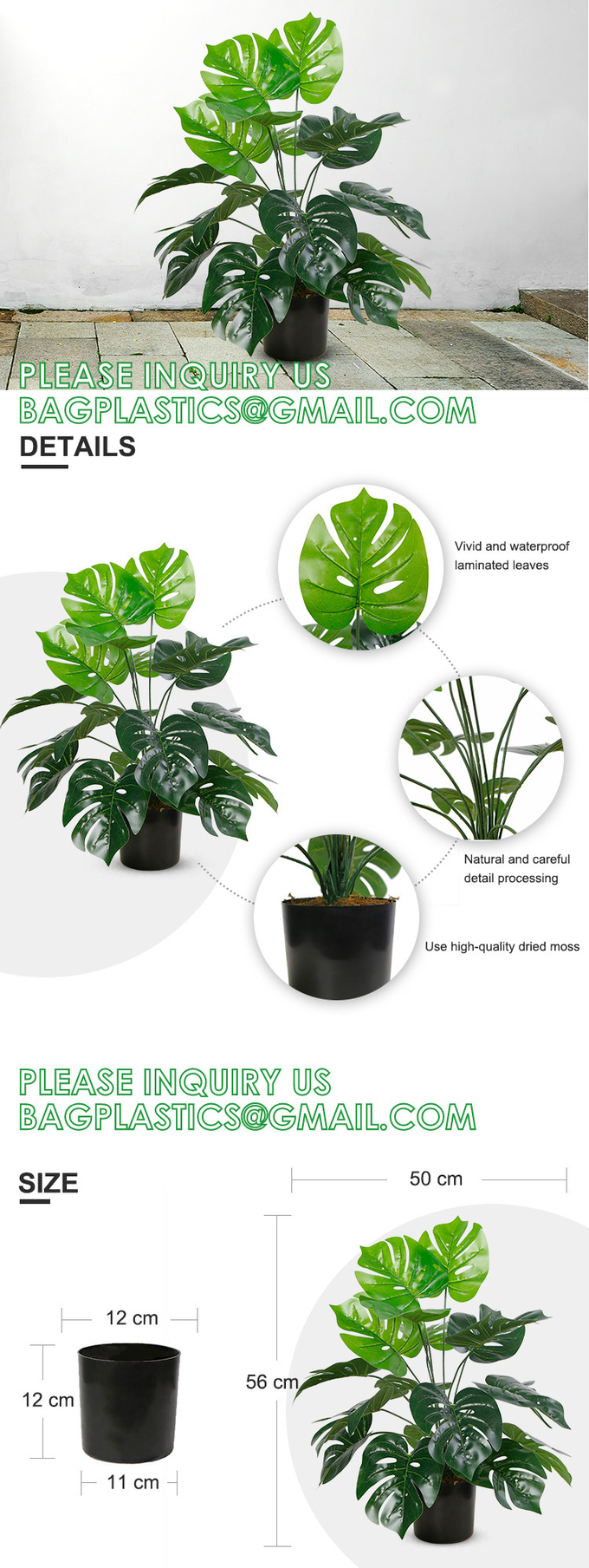 Fake Plants 16" Faux Plants Artificial Potted Plants Indoor for Home Office Farmhouse Kitchen Bathroom Table Shelf 12