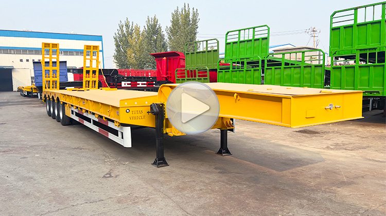 TITAN 3 4 Axle 60 80 T Low Bed Semi Trailer Lowbed Truck Trailer Extendable Low Loader Lowboy Trailer for Sale