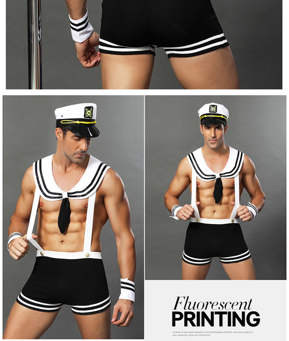 Sexy Men′s Sailor Uniform Cosplay Lingerie Set for Sex Role Play Suits Night Sleepwear