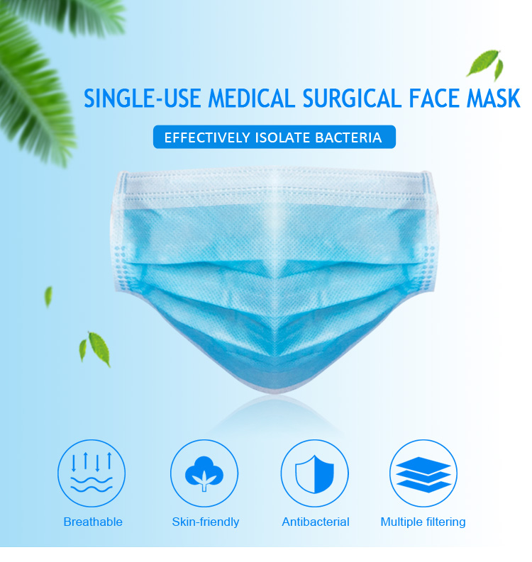 3Ply Disposable Protective Medical Surgical Face Mask Non Woven Type II Face Mask