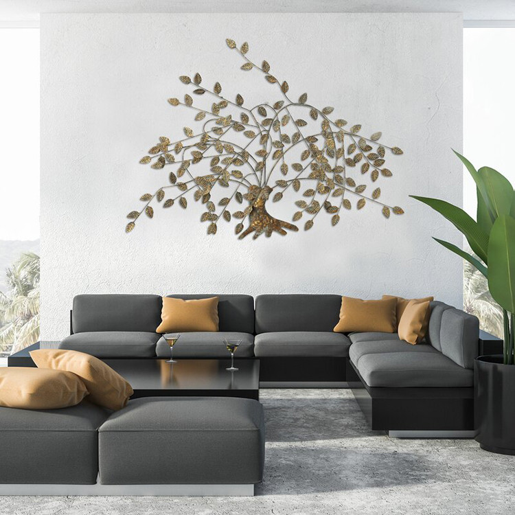 Modern Home Decor 2022 High Quality Nordic Golden Tree Shape Wall Decoration For Home