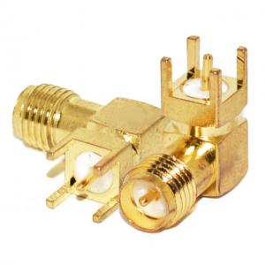 China SMA Connector RF Reverse Polarity Right Angle Female RP Adaptor on sale 