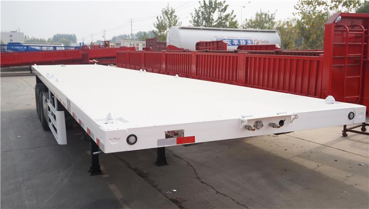 Tri Axle 40ft Container High Bed Flatbed Semi Trailer