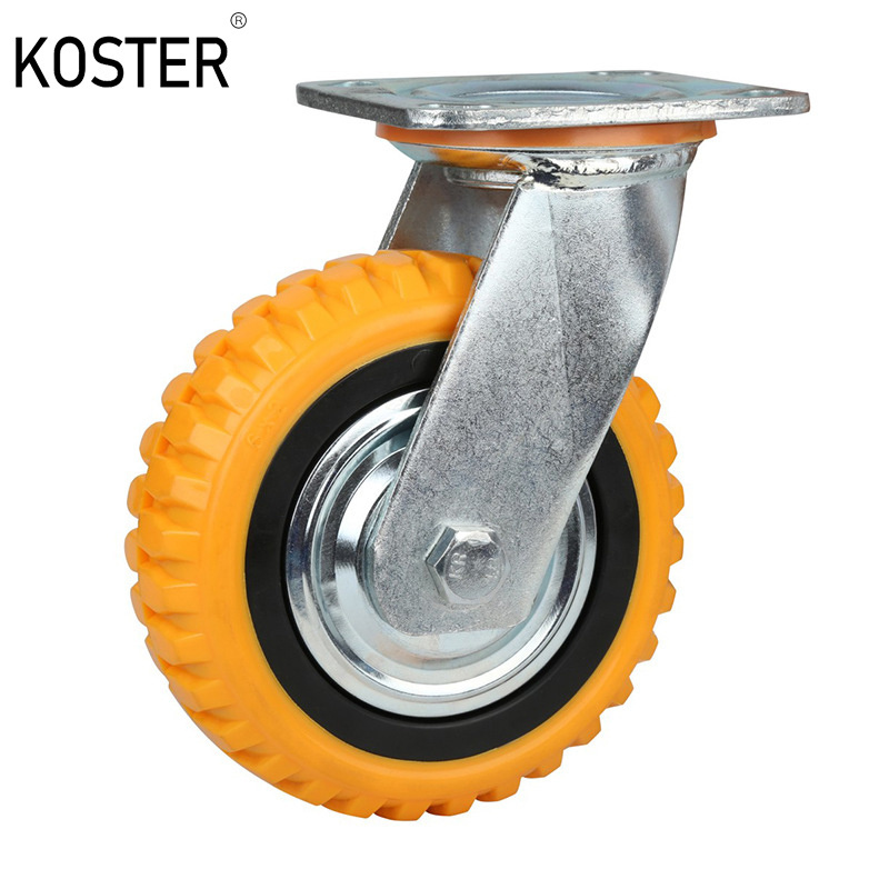 5&prime; &prime; Caster Wheels Heavy Duty Swivel Casters PVC Wheel with Top Plate and Double Bearing