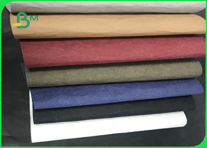 Eco - friendly Brown Black Washable Kraft Paper Roll For Shopping Bags 
