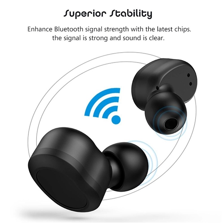 2019 Hot Sale Super Mini Plastic Sport Mobile Invisible Binaural Bluetooth Tws Earphone