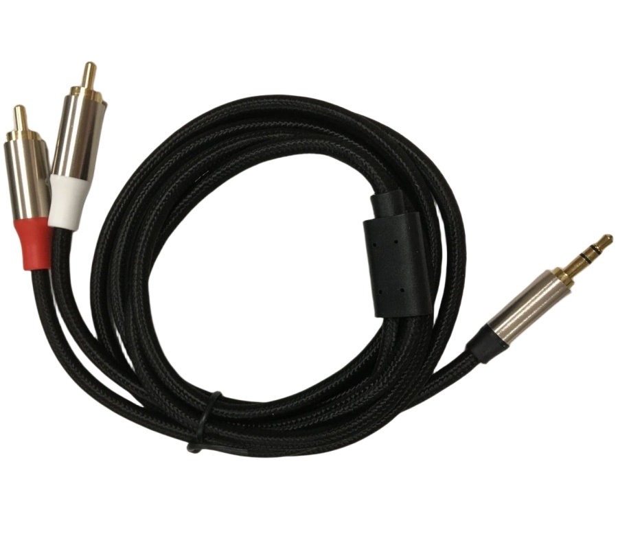2 RCA Adapter Audio Cables to 1 Aux Cable Gold-Plated Plugs Stereo Cables Speaker or Subwoofer