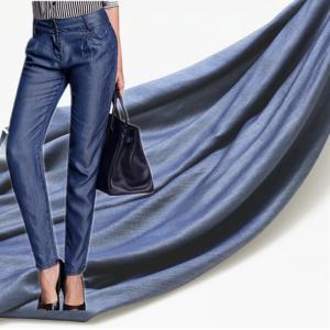 China 81x53 80% Cotton Lyocell Denim Fabric For Jeans Coat UV Protection on sale 
