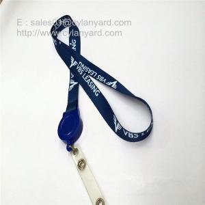 China ID badge reel lanyard with plastic strap, retractable reel badge lanyards, on sale 