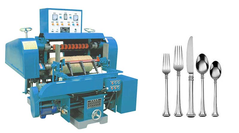 Automatic polishing machine for stainless steel utensils spoon