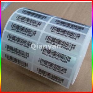 China silver bar code can be scan sticker printing on sale 