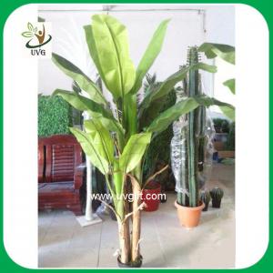 China UVG PLT01 plastic banana leaves artificial plants and trees for hotel decoration on sale 