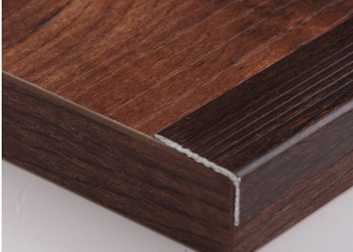 wood grain right angle trim for floor edge