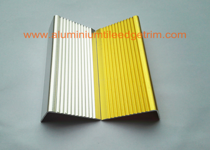 anodized silver and gold aluminium tile edging stair nosing